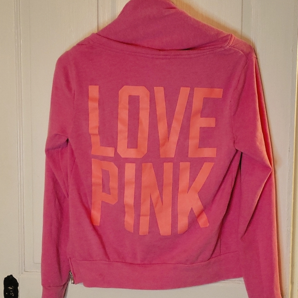 LOVE PINK pink and orange zip up hoodie - Xsmall - super soft